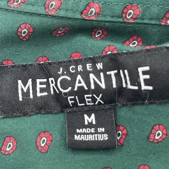J. Crew Merchantile Flex Slim Forest Green Long Sleeve Button Down Shirt Size M - Picture 8 of 9